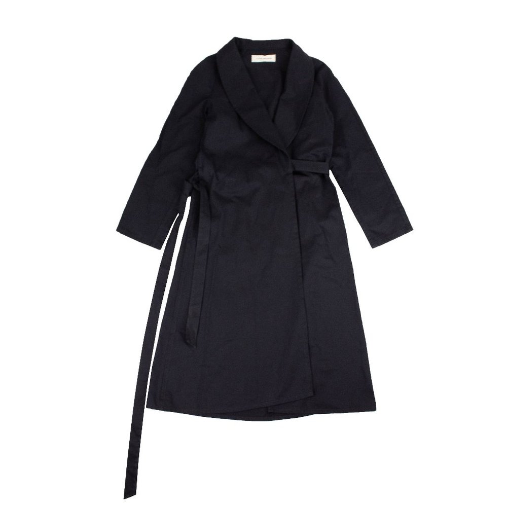 A_PLAN_APPLICATION Navy Blue Belted Wrap Dress Size S $1225